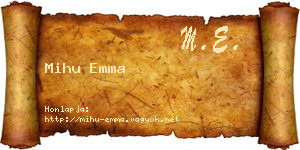Mihu Emma névjegykártya